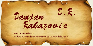 Damjan Rakazović vizit kartica